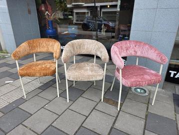 Eetkamerstoel Lizzy – Taupe / Roze / Mosterd Extra voordelig beschikbaar voor biedingen