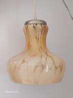 Antieke hanglamp geel Clichy glas, Ophalen of Verzenden