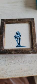 Delfsblauwe Tegel met Houten Lijst 8x8 cm, Ophalen of Verzenden