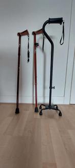 3 Wandelstokken, één met vierpoot en één opvouwbare, Ophalen