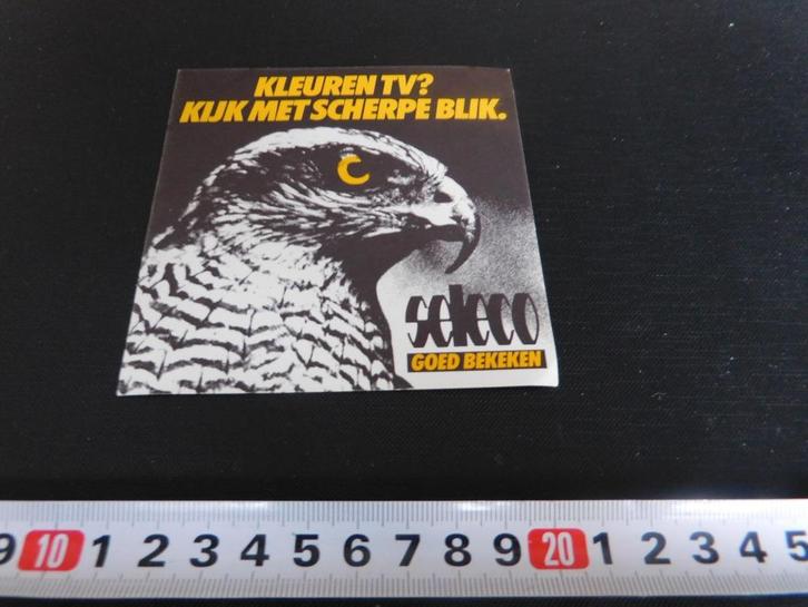 sticker SELECO goed bekeken Kleuren TV Kijk met een scherpe, Verzamelen, Stickers, Zo goed als nieuw, Ophalen