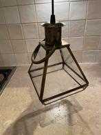Vintage glazen hanglamp met mooi lamp, Ophalen of Verzenden, Gebruikt, Minder dan 50 cm