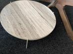 Salontafel echt marmer 80cm beige frame b keuze, Ophalen, 50 tot 100 cm, Rond, Nieuw
