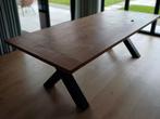 Eiken houten eettafel met metalen poten, Huis en Inrichting, Tafels | Eettafels, Ophalen, Eikenhout, 200 cm of meer, 50 tot 100 cm