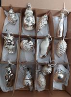 Oude zilveren kerstballen ornamenten per stuk te koop., Diversen, Kerst, Verzenden