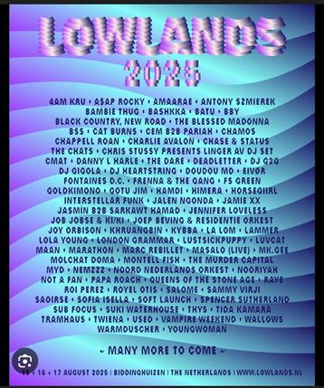 Lowlands tickets 2x beschikbaar voor biedingen