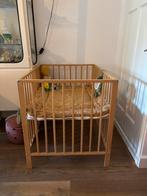 Houten kinderbox in hoogte verstelbaar evetueel met boxkleed, Kinderen en Baby's, Ophalen, Gebruikt, Rechthoekig, In hoogte verstelbaar