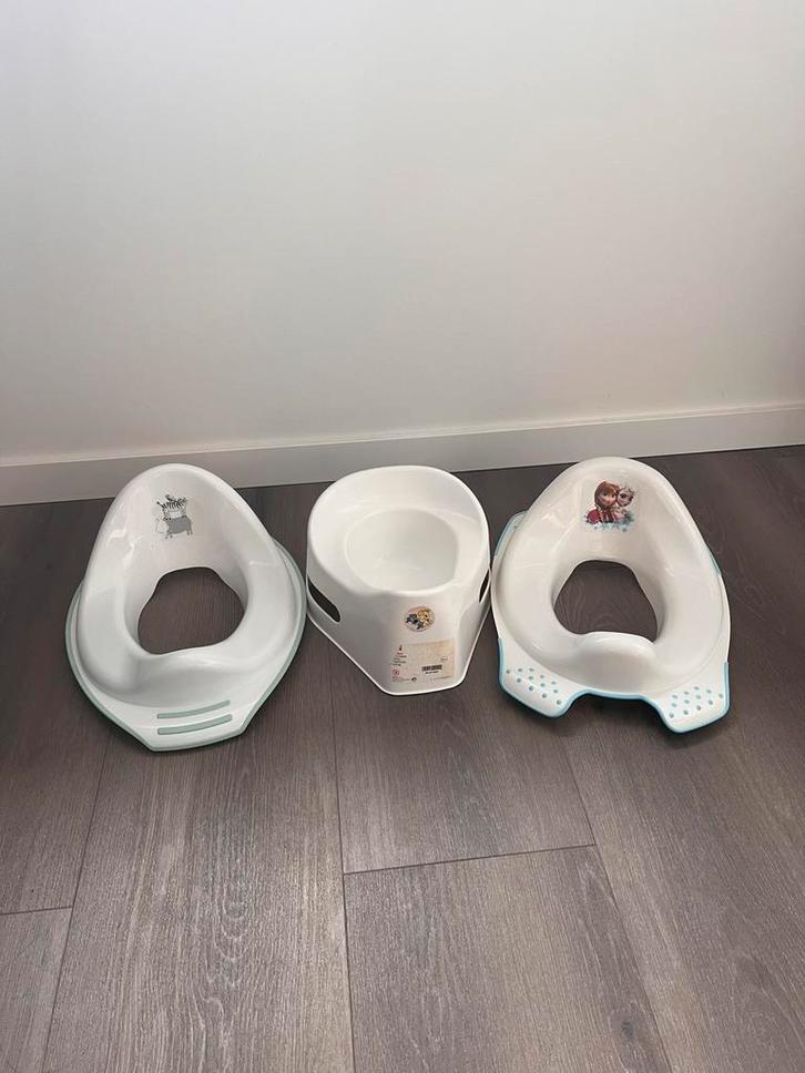 Potje Woezel & Pip + 2 toiletbrilverkleiners dieren & Frozen, Kinderen en Baby's, Badjes en Verzorging, Gebruikt, Overige typen