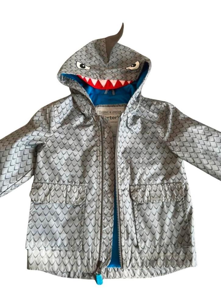 Carter’s regenjas met haaienkap – maat 86 (18–24 maanden), Kinderen en Baby's, Babykleding | Maat 86, Zo goed als nieuw, Jongetje