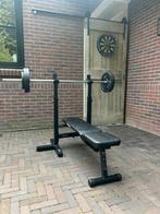 Opklapbare bankdrukset, Sport en Fitness, Fitnessmaterialen, Ophalen, Zo goed als nieuw, Borst, Fitnessbank