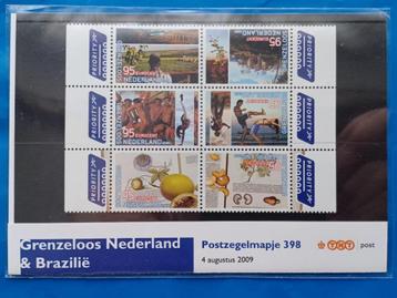 Postzegelmapje 398 - Grenzeloos Nederland & Brazilië 2009  beschikbaar voor biedingen