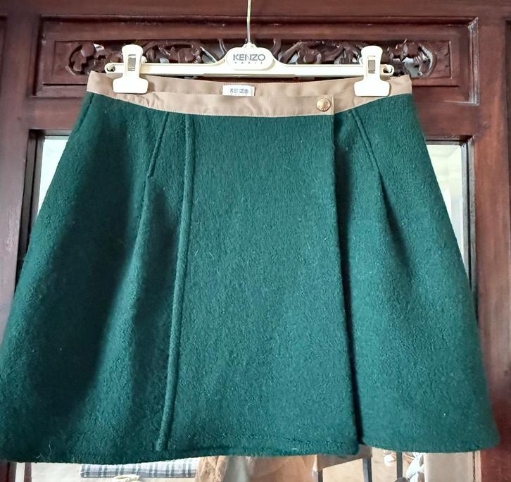 KENZO wikkel rok wol Maat IT 44, Kleding | Dames, Rokken, Zo goed als nieuw, Maat 42/44 (L), Groen, Boven de knie, Verzenden