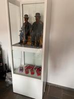 Vitrine kast met laden en schuifdeuren, Ophalen, Strak wit, 200 cm of meer, 50 tot 100 cm