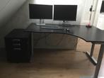 Hoekbureau met ladenblok van IKEA, Huis en Inrichting, Ophalen, In hoogte verstelbaar, Gebruikt, Bureau