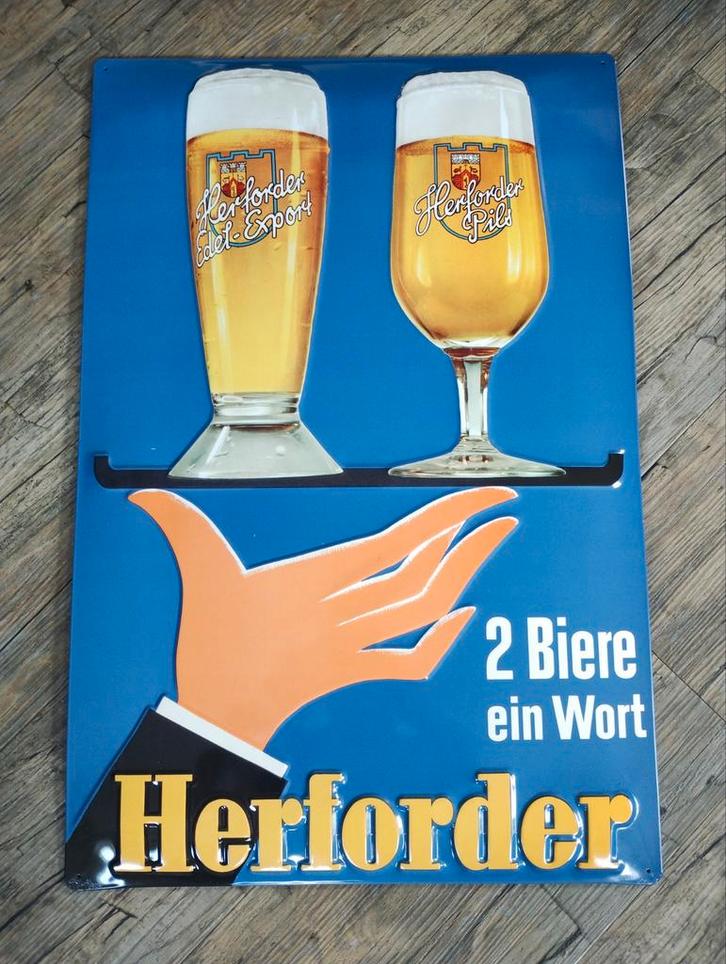 Herforder Pils reclamebord, Verzamelen, Biermerken, Nieuw, Reclamebord, Plaat of Schild, Overige merken, Ophalen of Verzenden