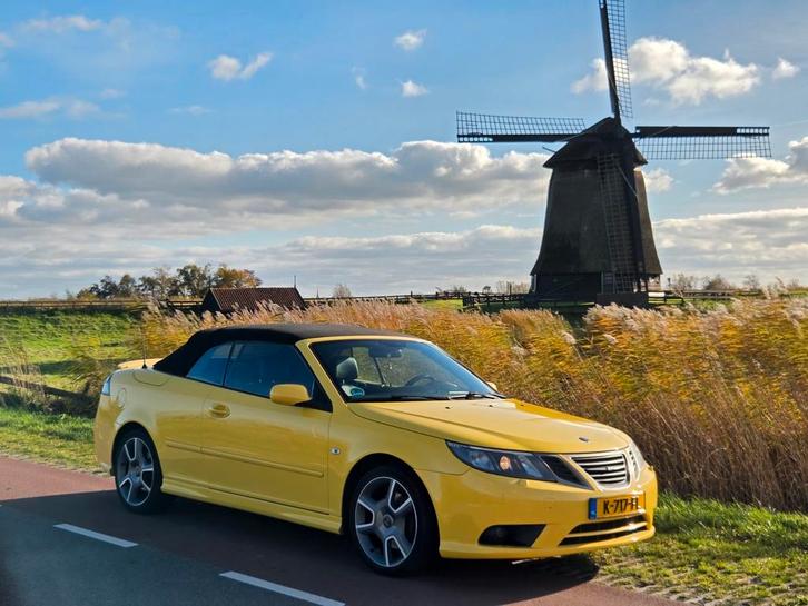 Saab 93 1.8T Vector Cabrio aut Hirsch geel, Auto's, Saab, Particulier, Saab 9-3, ABS, Airbags, Airconditioning, Bluetooth, Centrale vergrendeling