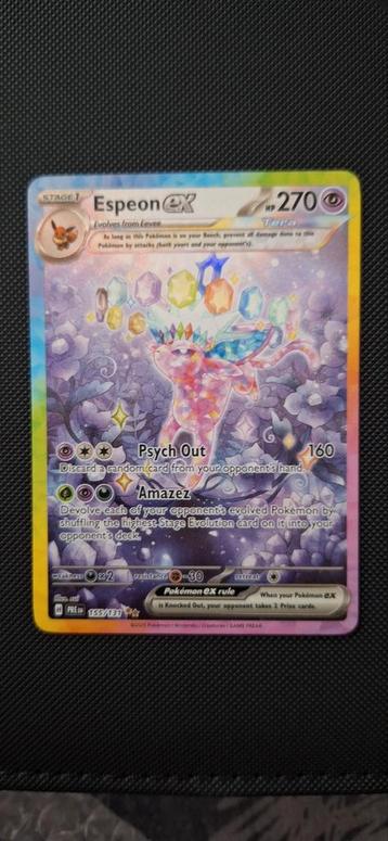 Espeon EX 155/131 Prismatic Evolutions Pokemonkaart beschikbaar voor biedingen