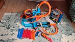 Hot Wheels Baan Set met 9 Auto's, Ophalen, Hot Wheels, Handmatig, Met looping