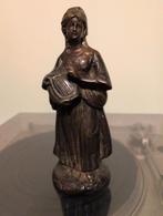 Bronzen beeld van vrouw met harp, 21 cm hoog, Ophalen