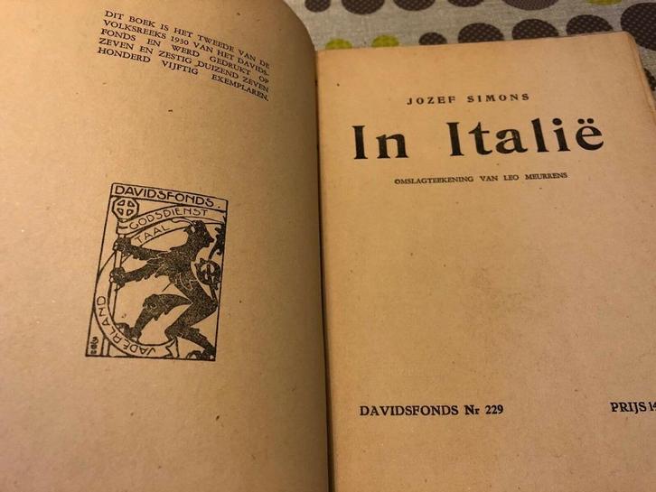 In Italië - Jozef Simons *1930, Antiek en Kunst, Antiek | Boeken en Bijbels, Ophalen of Verzenden