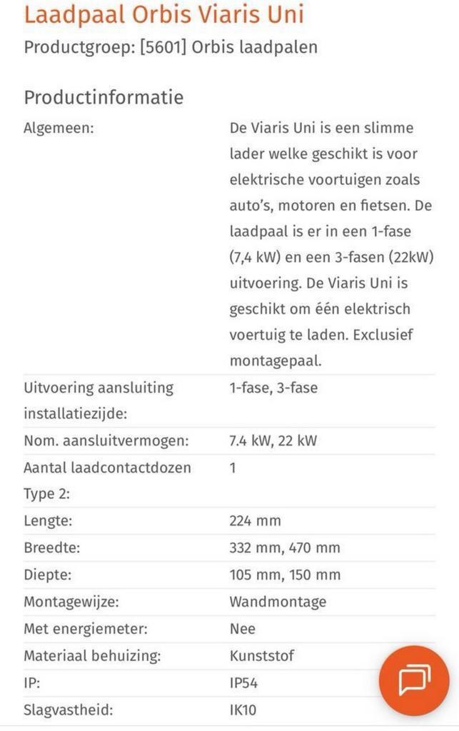 Orbis laadpaal 3-fase 4 stuks beschikbaar, Auto diversen, Laadpalen, Laadpaal, Ophalen of Verzenden