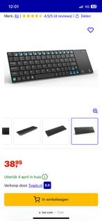 Rii Ultra Slim Keyboard + touchpad - 2.4GHz - QWERTY, Gaming toetsenbord, Zo goed als nieuw, Draadloos, Rii