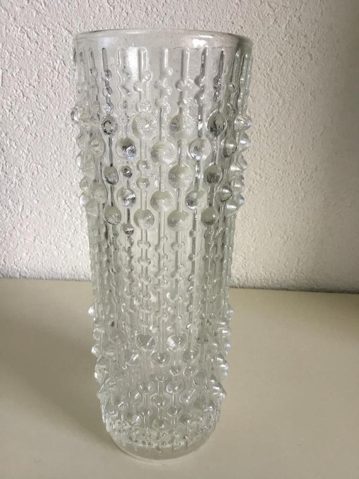 vaas glas Sklo Union candle wax vintage 23 cm hoog koopje!!, Antiek en Kunst, Antiek | Glas en Kristal, Ophalen of Verzenden