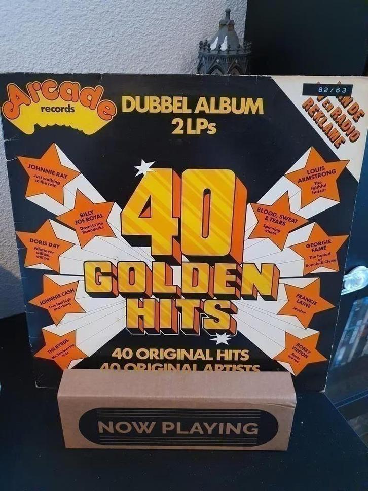2-LP Various - 40 Golden Hits (o.a. Johnny Cash), Cd's en Dvd's, Vinyl | Verzamelalbums, Gebruikt, Pop, 12 inch, Ophalen of Verzenden