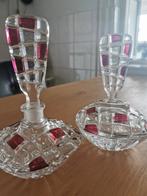 Blei kristal set met rode accenten, Antiek en Kunst, Antiek | Glas en Kristal, Ophalen of Verzenden