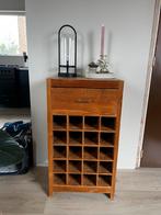 Teak Wijnkast met Lade - 49,7x90,5x40cm, Ophalen, Minder dan 50 cm, Gebruikt, Teakhout