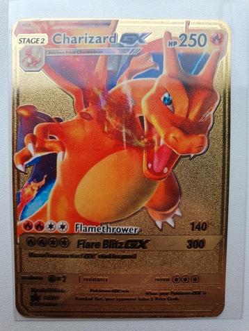 Charizard GX Black star promo Pokemon metalen kaart goudkleu beschikbaar voor biedingen