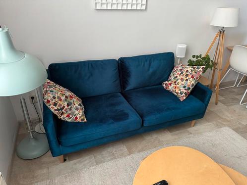 Ashta bank velour, Huis en Inrichting, Banken | Bankstellen, Zo goed als nieuw, Rechte bank, Tweepersoons, 150 tot 200 cm, 75 tot 100 cm