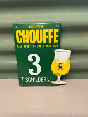 Emaille bord chouffe ‘t schilderij beschikbaar voor biedingen