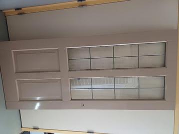 glas in lood deur 2 ruits 2x onderpaneel 88 x 211'5 gebruikt beschikbaar voor biedingen