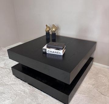 Salontafel Blackwood Zwart Eiken Fineer | 90 x 90 beschikbaar voor biedingen