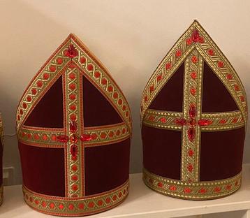 Sinterklaas mijter bordeaux rood Bram of Ruitjesband!!! beschikbaar voor biedingen
