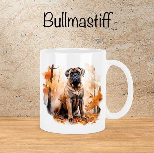 Bullmastiff Herfstmok, Huis en Inrichting, Keuken | Servies, Nieuw, Kop(pen) en/of Schotel(s), Overige stijlen, Ophalen of Verzenden