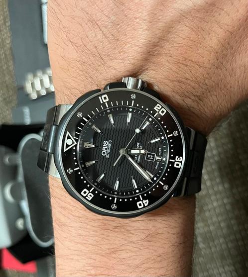 Oris prodiver date, Sieraden, Tassen en Uiterlijk, Horloges | Heren, Zo goed als nieuw, Overige merken, Staal, Ophalen of Verzenden