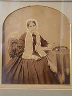 Man en vrouw originele antieke ingelijste Engelse foto's., Antiek en Kunst, Kunst | Schilderijen | Klassiek, Ophalen of Verzenden