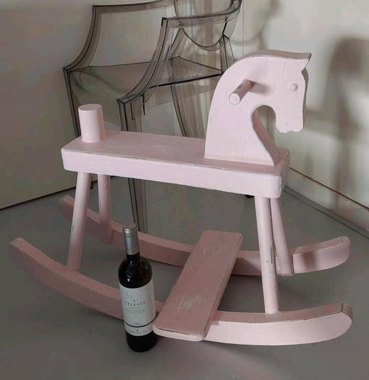 Hobbelpaard Schommelpaard Roze Paard Brocante Vintage, Kinderen en Baby's, Speelgoed | Hobbelfiguren, Ophalen