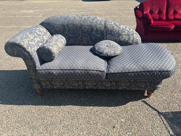 Prachtige Chaise Longue bank blauw retro beschikbaar voor biedingen