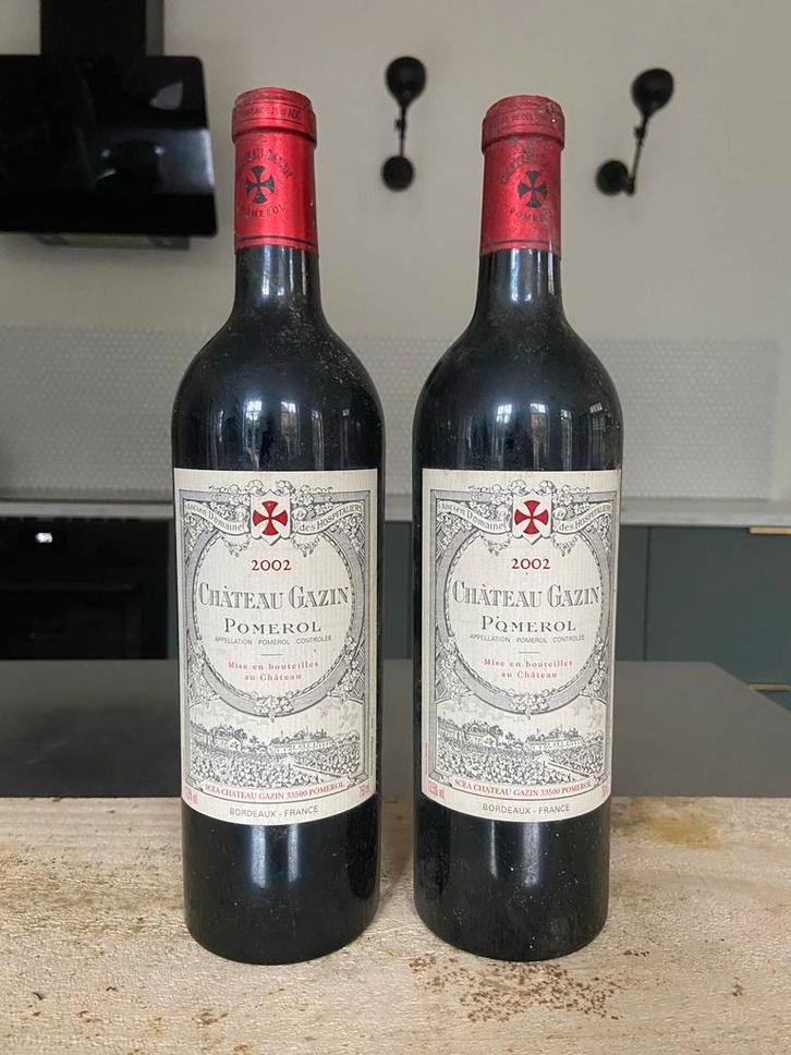 Château Gazin Pomerol 2002 - 2 Flessen, Verzamelen, Wijnen, Gebruikt, Rode wijn, Frankrijk, Vol, Ophalen