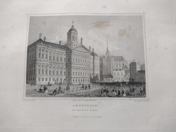 005 / Amsterdam Het Koninklijk Paleis Staalgravure 1860 beschikbaar voor biedingen