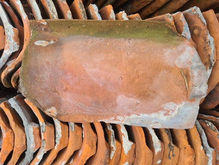 Oude holle dakpannen – 190 stuks – oranje/rood – ca. 26x42, Doe-het-zelf en Verbouw, Dakpannen en Dakbedekking, Gebruikt, Dakpannen