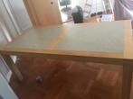 Eettafel licht eiken met prachtige marmeren bladen, Huis en Inrichting, Ophalen, Eikenhout, 200 cm of meer, 50 tot 100 cm