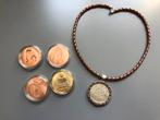 Mi Moneda ketting met hanger en 5 munten, Sieraden, Tassen en Uiterlijk, Kettingen, Ophalen of Verzenden, Zo goed als nieuw, Zilver