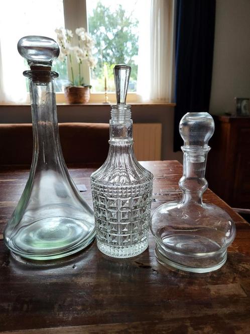 karaf set 3stuks, Antiek en Kunst, Antiek | Glas en Kristal, Ophalen of Verzenden
