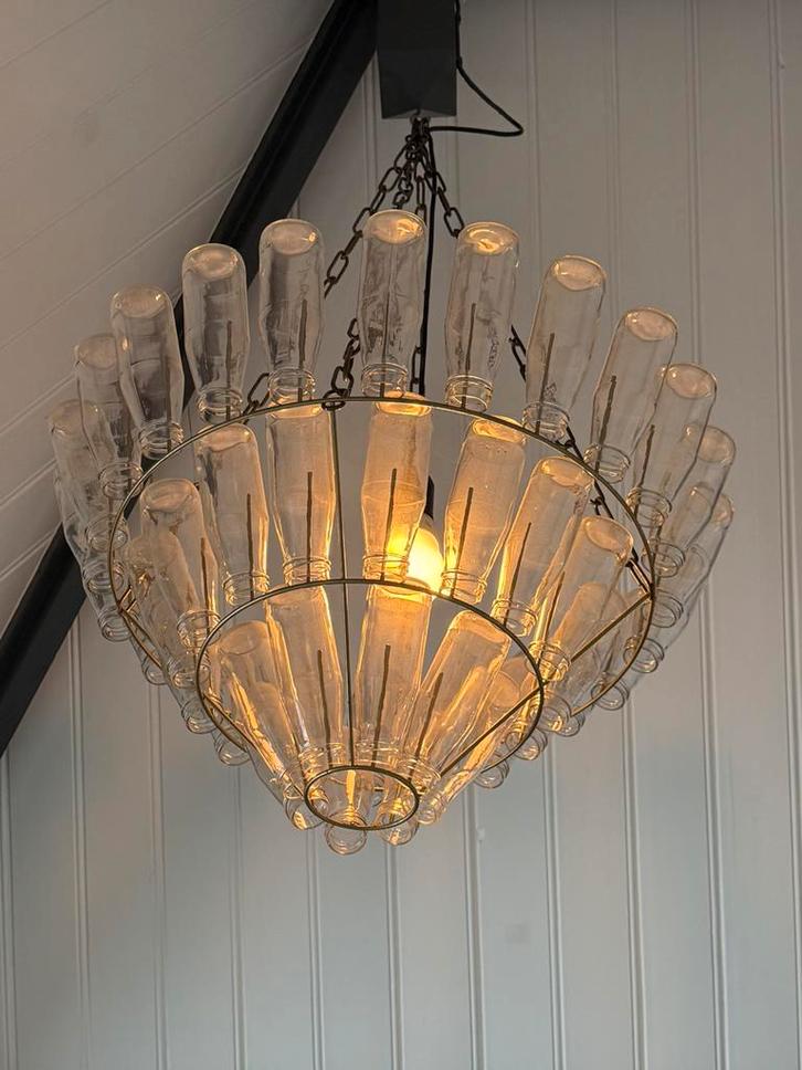 Flessenkroonluchter van Leitmotiv, Huis en Inrichting, Lampen | Kroonluchters, Zo goed als nieuw, Glas, Ophalen