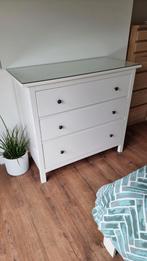 Hemnes Ladekast met Glasplaat - Zo Goed Als Nieuw!, Ophalen, Glas, Scandinavisch, 50 tot 100 cm