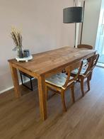 Teak houten eettafel (89 x 180 x 80), Gebruikt, Teakhout, Vijf personen of meer, 150 tot 200 cm